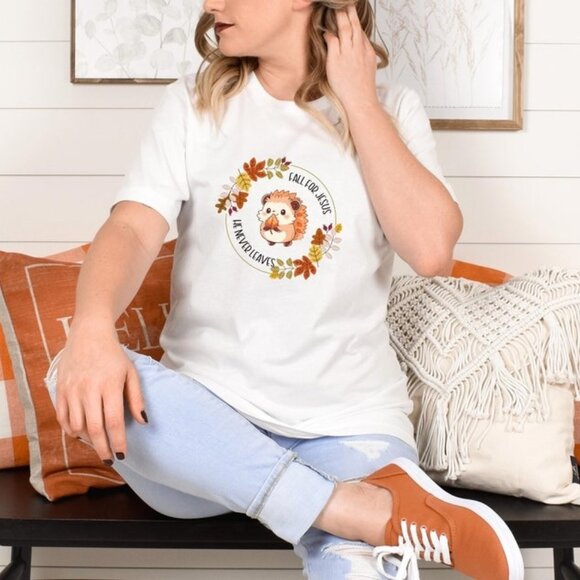 Unbranded Other - Christian Design ,Fall For Jesus He Never Leaves Tee